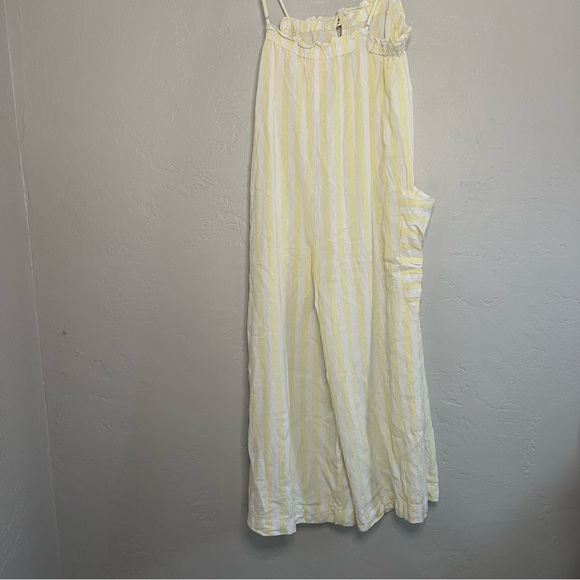 Stoney Clover Lane x Target Butter Yellow Striped Linen Jumpsuit Size Small - Picture 9 of 12
